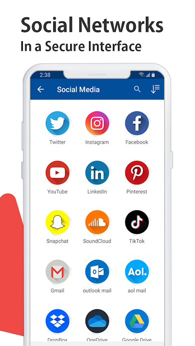 Illustration about securing social apps on Android